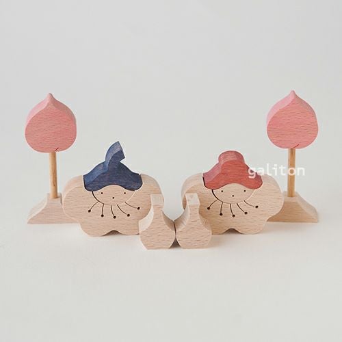 小黒三郎 桃の花びな（小）（ぼんぼり付き）