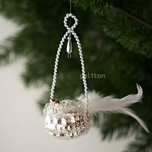 【xmas限定販売】 ワイヤーグラスオーナメント 鳥の巣 312