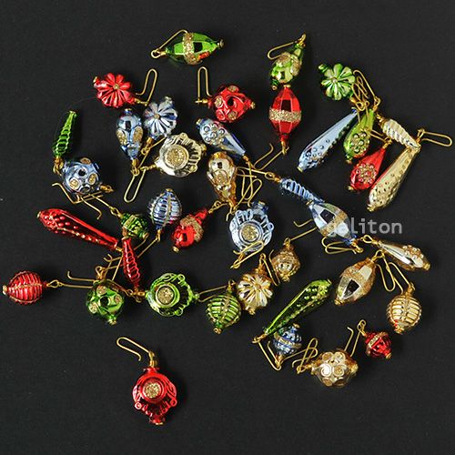 【xmas限定販売】 ミニミニグラスオーナメント アソート 40個入