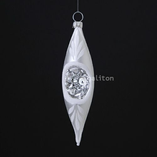 【xmas限定販売】 グラスオーナメント オリーブ 白 RM146