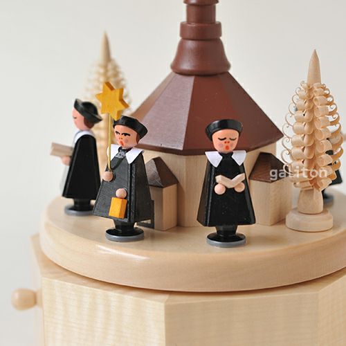 【xmas限定販売】 オルゴール 教会と聖歌隊 （きよしこの夜）