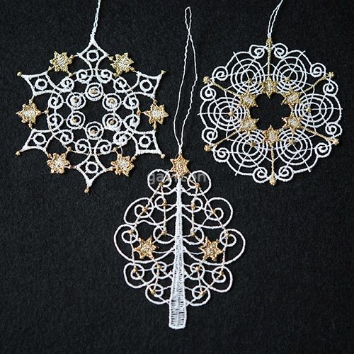 【xmas限定販売】 レースリース スノーフレーク 3点セット