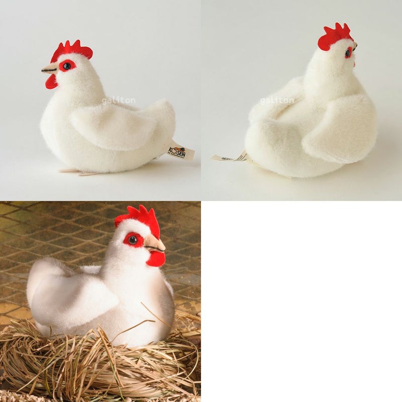 ケーセン Koesen ぬいぐるみ めんどり（小）白