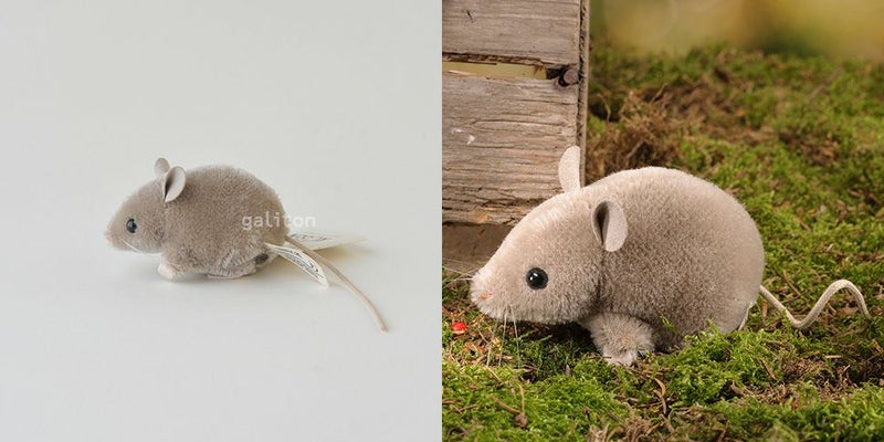 ケーセン Koesen ぬいぐるみ ねずみモヘア グレー