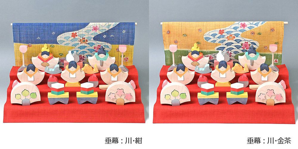 小黒三郎 銀杏びな三段飾り 特製垂幕