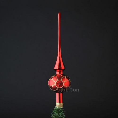 【xmas限定販売】 グラスツリートップ花 赤 0411r