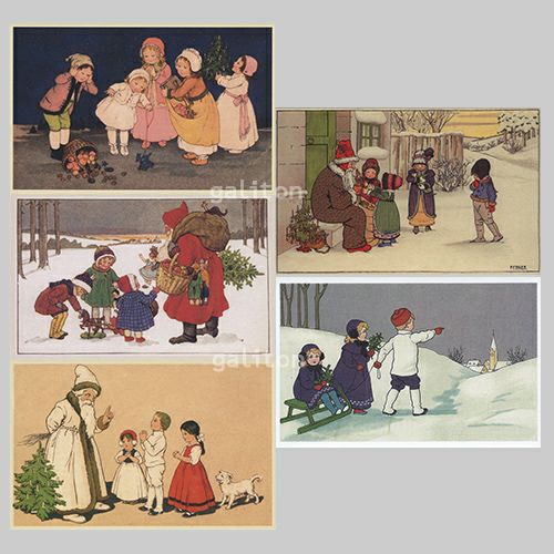 【xmas限定販売】 クリスマスポストカード5枚組Q