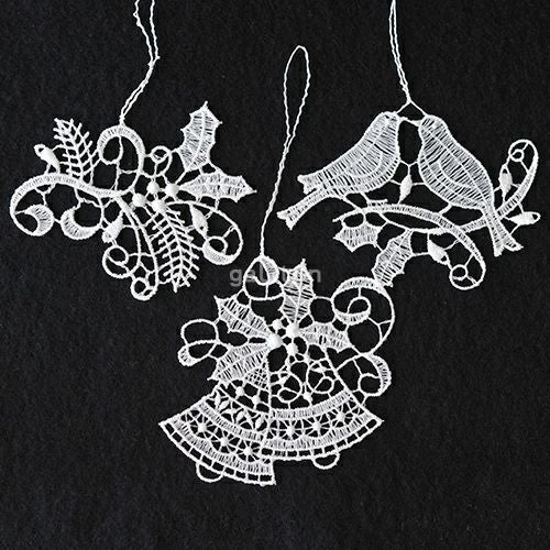 【xmas限定販売】 レースリース・3点セット・バード