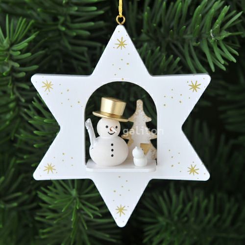 【xmas限定販売】《クリスマスオーナメント》 クリスティアンウルブリヒト Christian Ulbricht 白い星の雪だるま