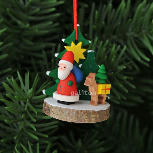 【xmas限定販売】《クリスマスオーナメント》 クリスティアンウルブリヒト Christian Ulbricht 切り株のオーナメント サンタとシカ