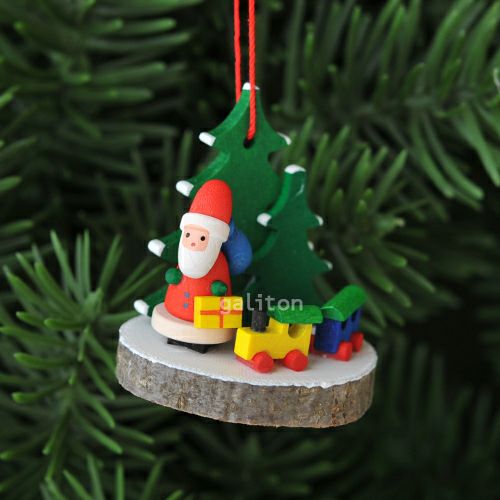 【xmas限定販売】《クリスマスオーナメント》 クリスティアンウルブリヒト Christian Ulbricht 切り株のオーナメント サンタと汽車