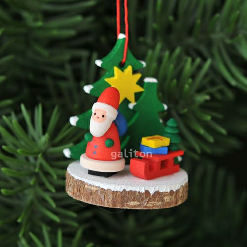 【xmas限定販売】《クリスマスオーナメント》 クリスティアンウルブリヒト Christian Ulbricht 切り株のオーナメント サンタとソリ