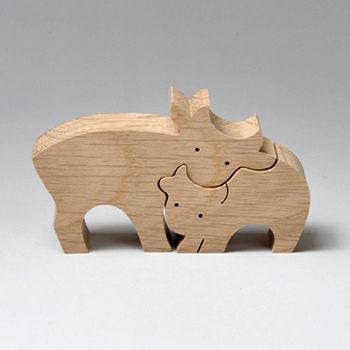 小黒三郎の組木 ウシのカップル