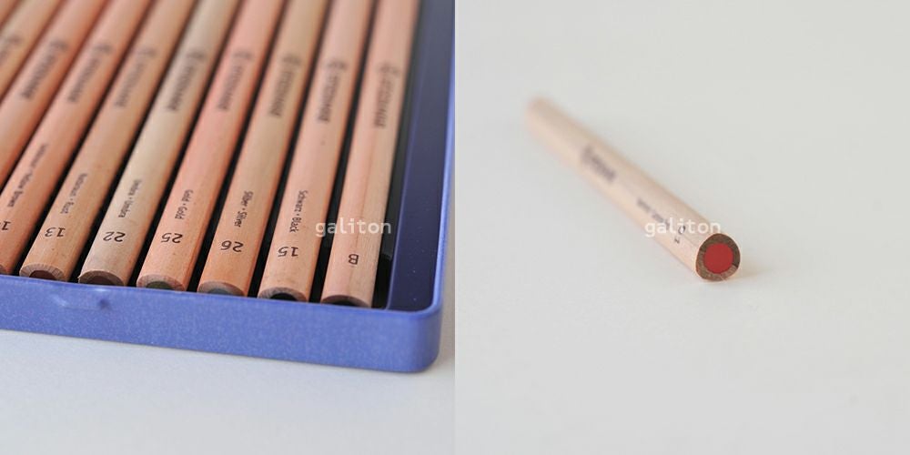 シュトックマー Stockmar 三角軸色鉛筆24色+鉛筆B メタルケース入