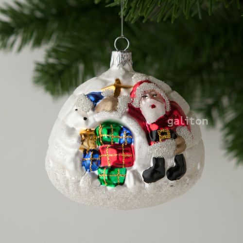 【xmas限定販売】 グラスオーナメント サンタのイグルー 10154