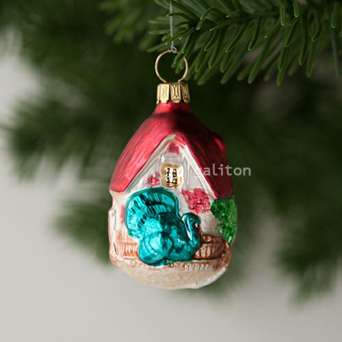 【xmas限定販売】 グラスオーナメント 七面鳥の家 30144