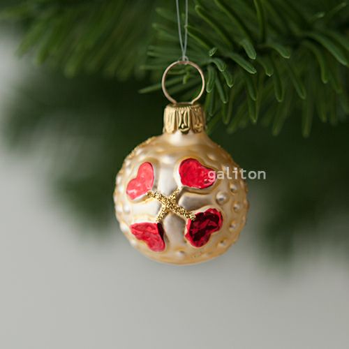 【xmas限定販売】 グラスオーナメント 4つのハート 30157