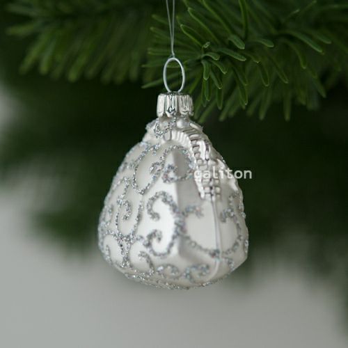【xmas限定販売】 グラスオーナメント 唐草模様のバッグ N160