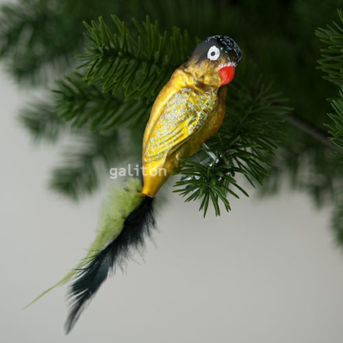 【xmas限定販売】 グラスオーナメント 鳥 インコ N187