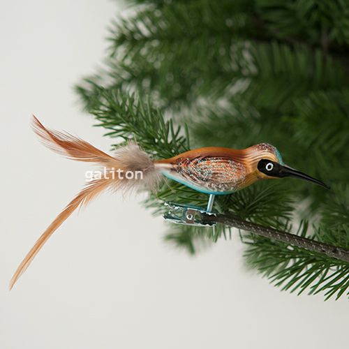 【xmas限定販売】 グラスオーナメント 鳥 ハチドリ N188