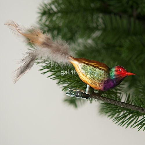 【xmas限定販売】 グラスオーナメント 鳥 コキンチョウ N191