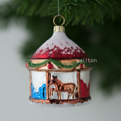 【xmas限定販売】 グラスオーナメント 回転木馬 RM365