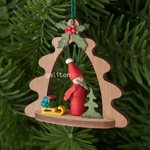 【xmas限定販売】《クリスマスオーナメント》 ひいらぎのアーチとサンタ