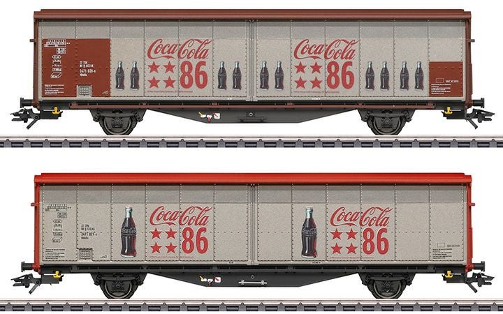 maerklin/メルクリン 48345 スライディングウォール貨車2両セット SBB Hbbills Coca-Cola