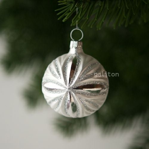 【xmas限定販売】 グラスオーナメント 花4弁 銀 30168A