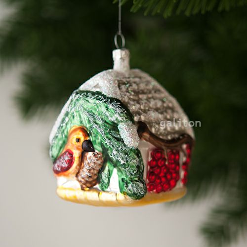 【xmas限定販売】 グラスオーナメント 鳥の家 3547502