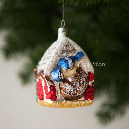 【xmas限定販売】 グラスオーナメント 鳥の家 3547502