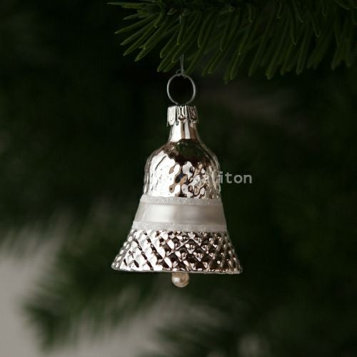 【xmas限定販売】 グラスオーナメント ベル 銀 RM0550