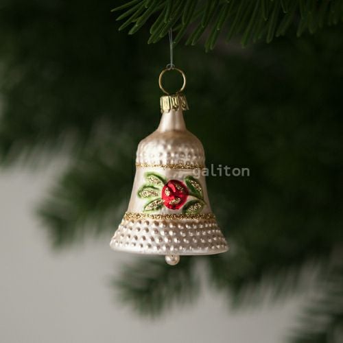 【xmas限定販売】 グラスオーナメント ベル 花 RM107