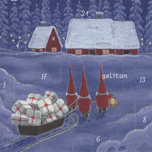 【xmas限定販売】 アドヴェントカード2枚組Sラメ付