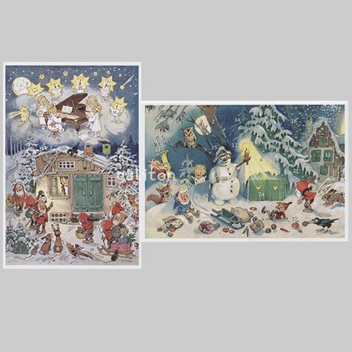 【xmas限定販売】 アドヴェントカード2枚組Uラメ付