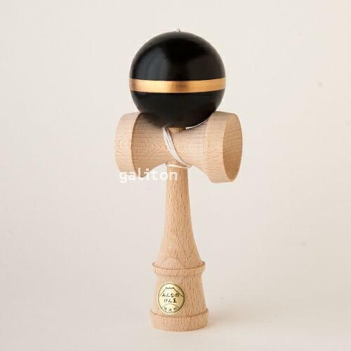 博進社 みんなのけん玉富士ブナ 黒 金帯 |木のおもちゃ がりとん