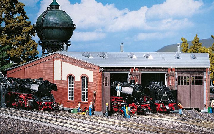 FALLER/ファーラー 120177 扇型機関車庫 3区画 ロングタイプ　HOゲージ