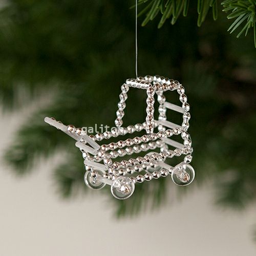 【xmas限定販売】 グラスビーズオーナメント 乳母車 129011