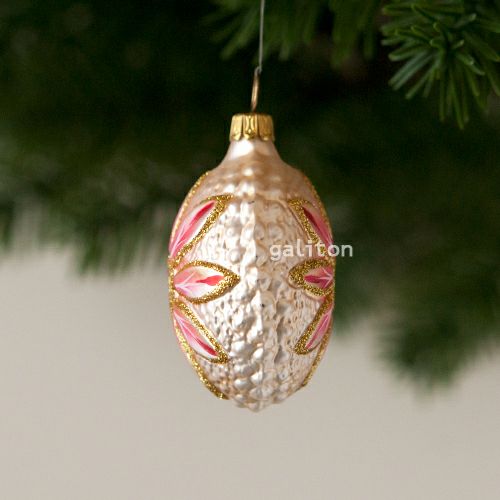 【xmas限定販売】 グラスオーナメント ガーベラ ピンク/金 30223