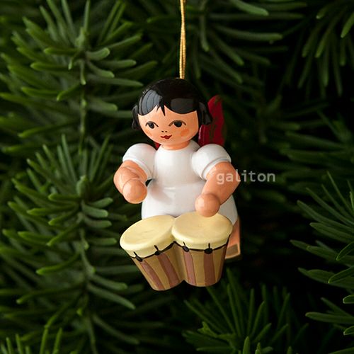 【xmas限定販売】《クリスマスオーナメント》 ウーリッヒ Uhlig 赤い羽根の天使 ボンゴ