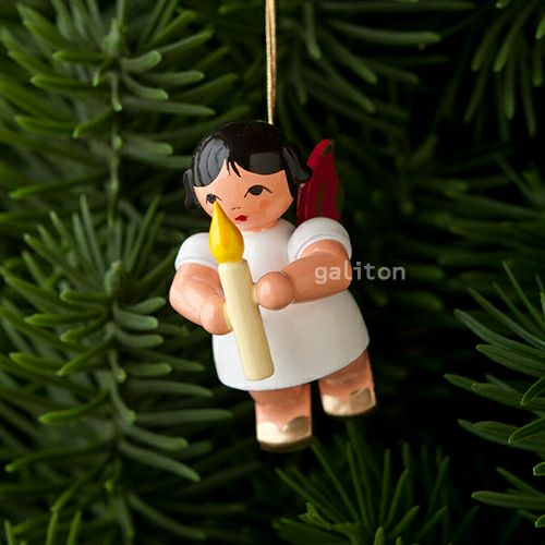 【xmas限定販売】《クリスマスオーナメント》 ウーリッヒ Uhlig 赤い羽根の天使 キャンドル