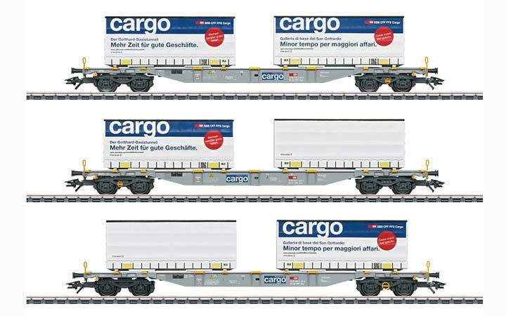 maerklin/メルクリン 47463 コンテナ輸送フラット貨車3両セット SBB Cargo