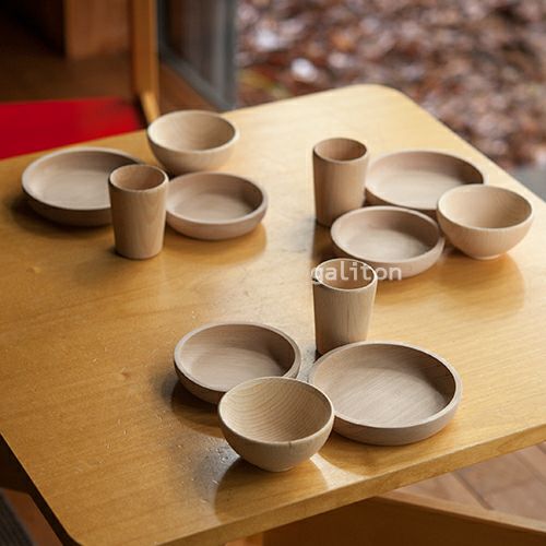 がりとんオリジナル ままごと木製食器セット3人用