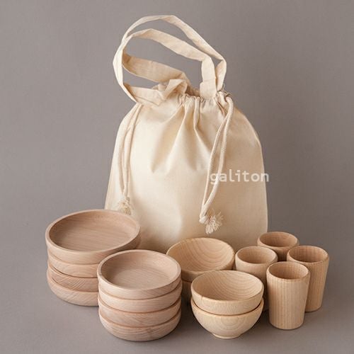 がりとんオリジナル ままごと木製食器セット4人用