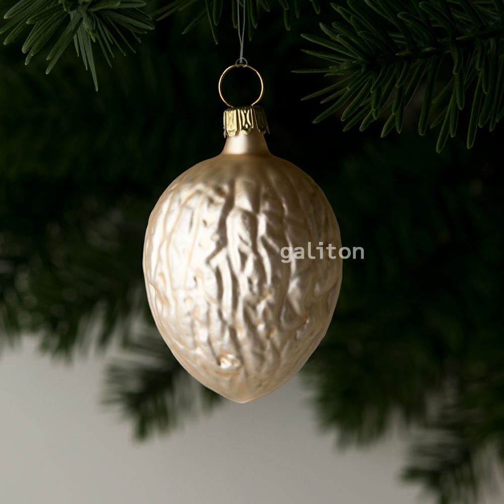 【xmas限定販売】 グラスオーナメント くるみ シャンパンカラー RM414