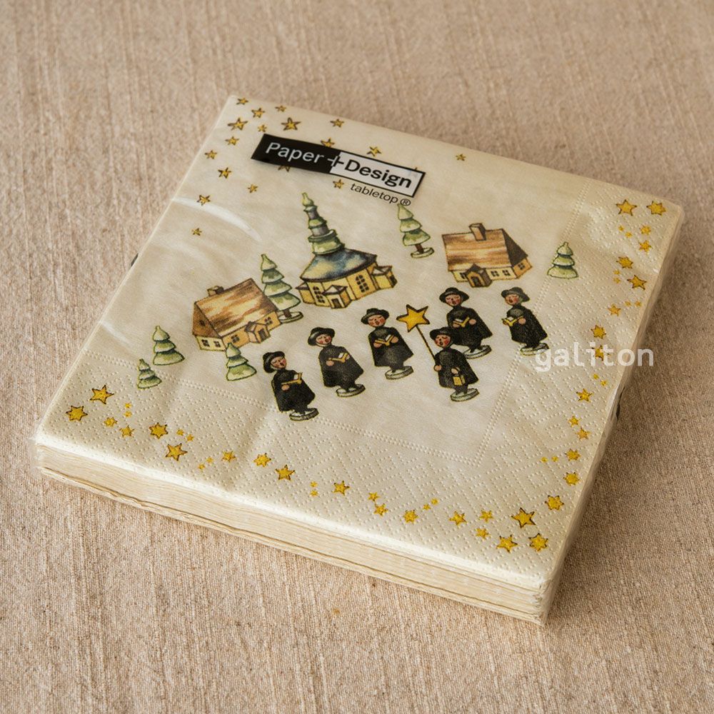 【xmas限定販売】 ペーパーナプキン 聖歌隊 白