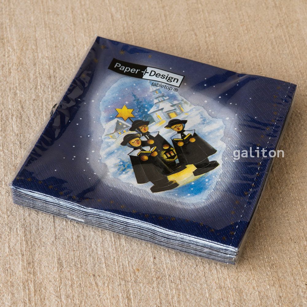 【xmas限定販売】 ペーパーナプキン 聖歌隊 青