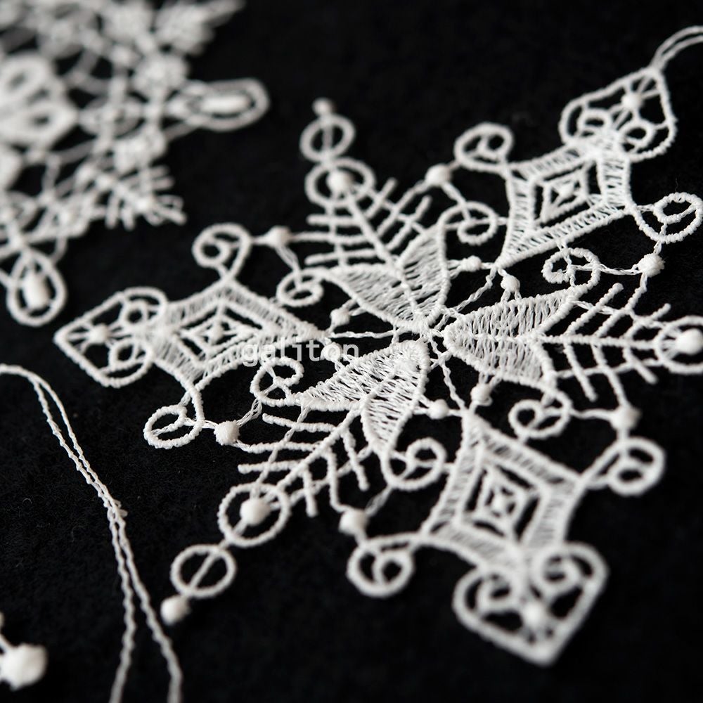 【xmas限定販売】 レースオーナメントセット 雪の結晶 ホワイトB