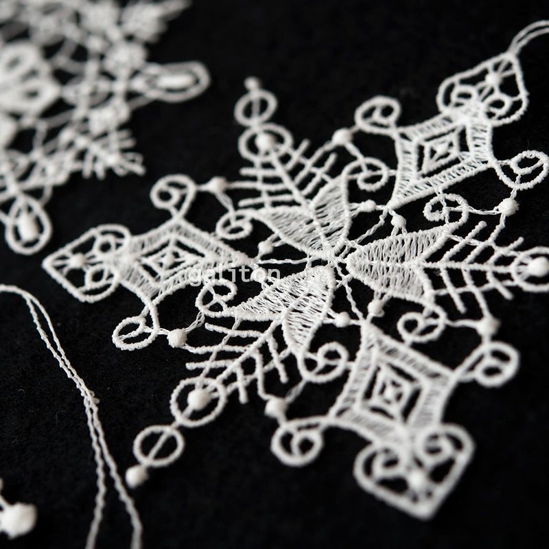 【xmas限定販売】 レースオーナメントセット 雪の結晶 ホワイトB