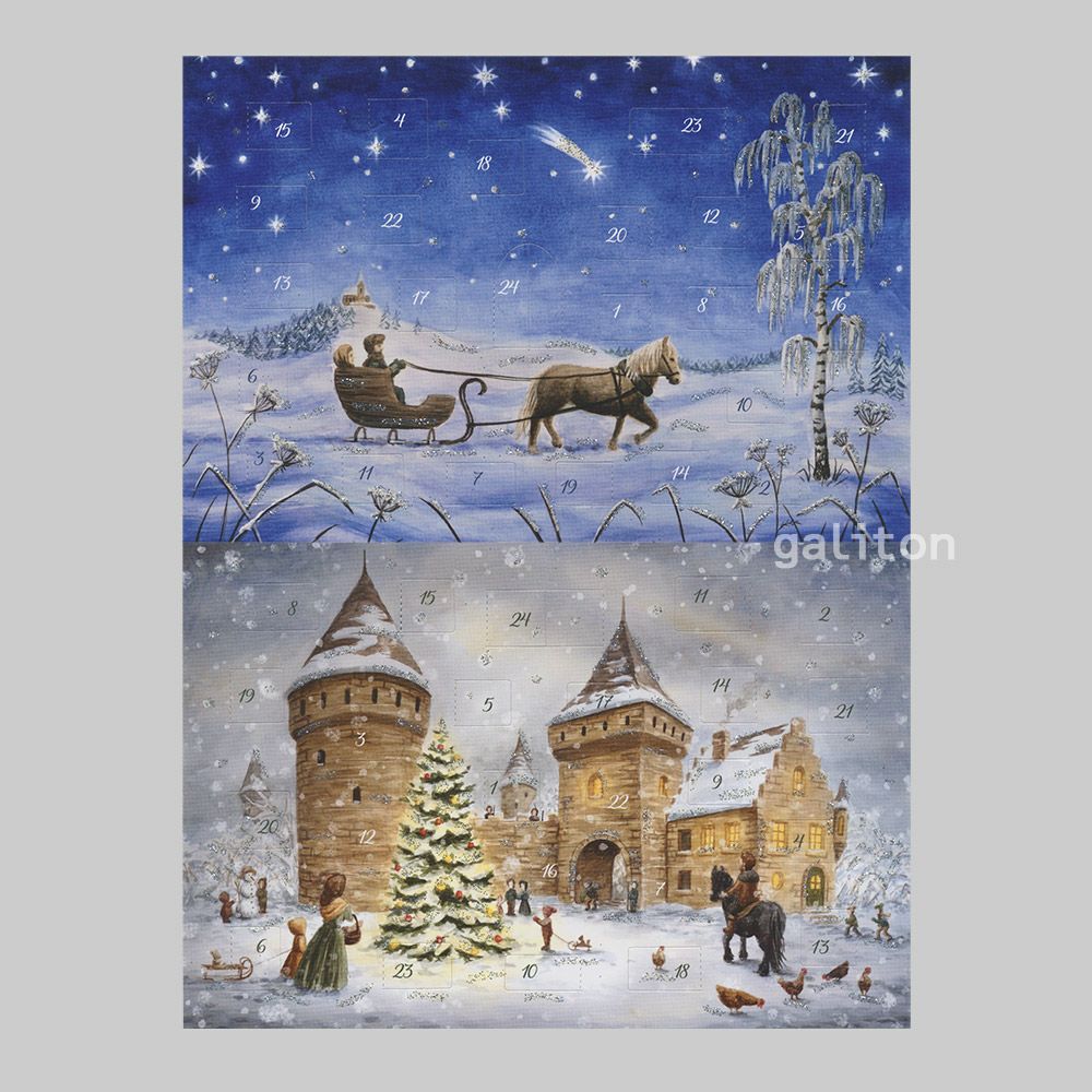 【xmas限定販売】 アドヴェントカード2枚組い（ラメ付）